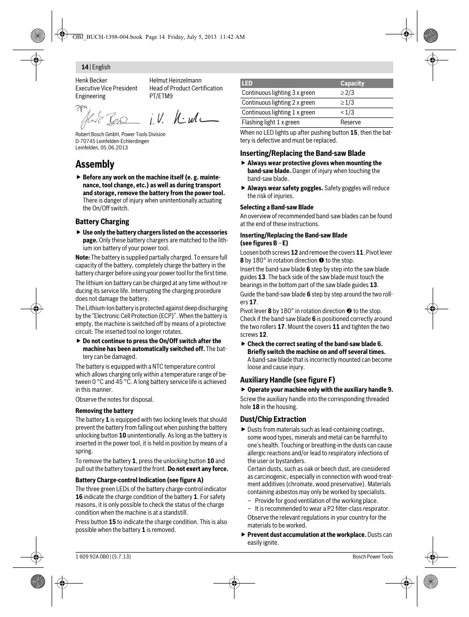 Assembly | Bosch GCB 18 V-LI Professional User Manual | Page 14 / 168