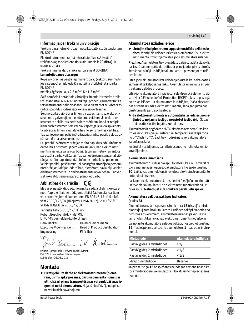 Montāža | Bosch GCB 18 V-LI Professional User Manual | Page 149 / 168
