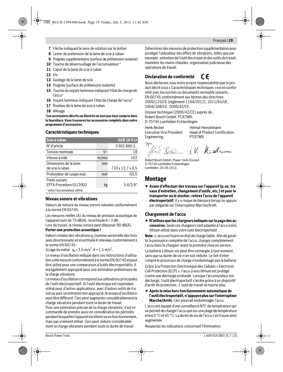 Montage | Bosch GCB 18 V-LI Professional User Manual | Page 19 / 168