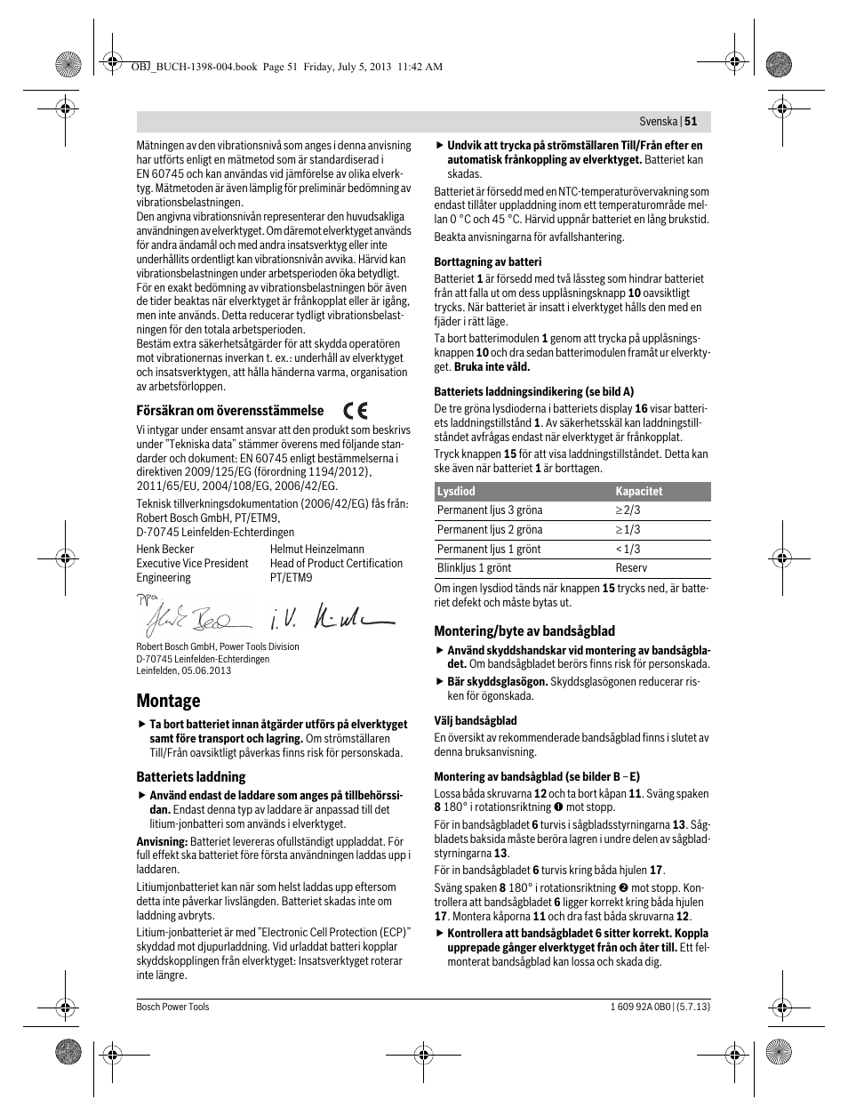 Montage | Bosch GCB 18 V-LI Professional User Manual | Page 51 / 168