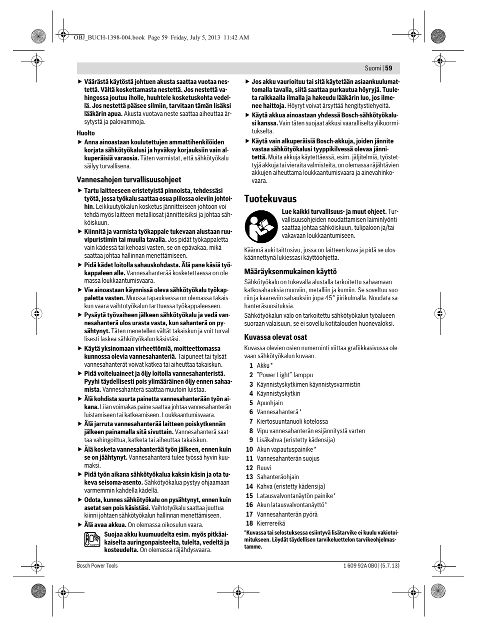 Tuotekuvaus | Bosch GCB 18 V-LI Professional User Manual | Page 59 / 168