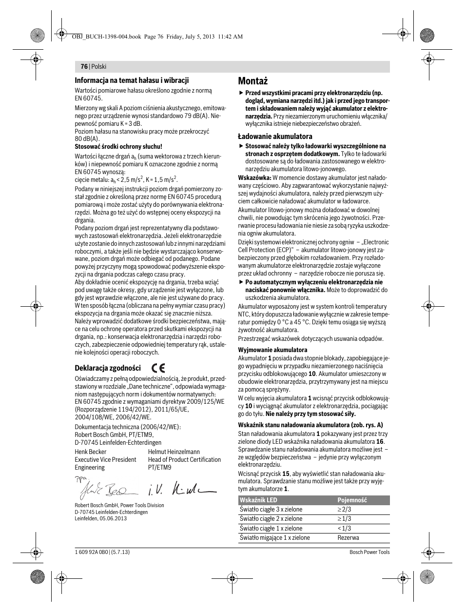 Montaż | Bosch GCB 18 V-LI Professional User Manual | Page 76 / 168