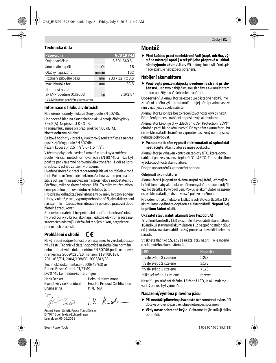 Montáž | Bosch GCB 18 V-LI Professional User Manual | Page 81 / 168