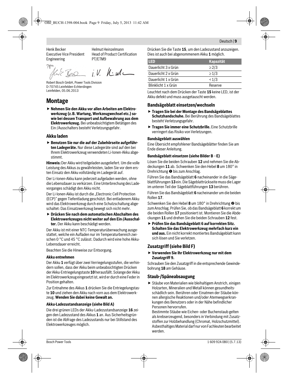 Montage | Bosch GCB 18 V-LI Professional User Manual | Page 9 / 168