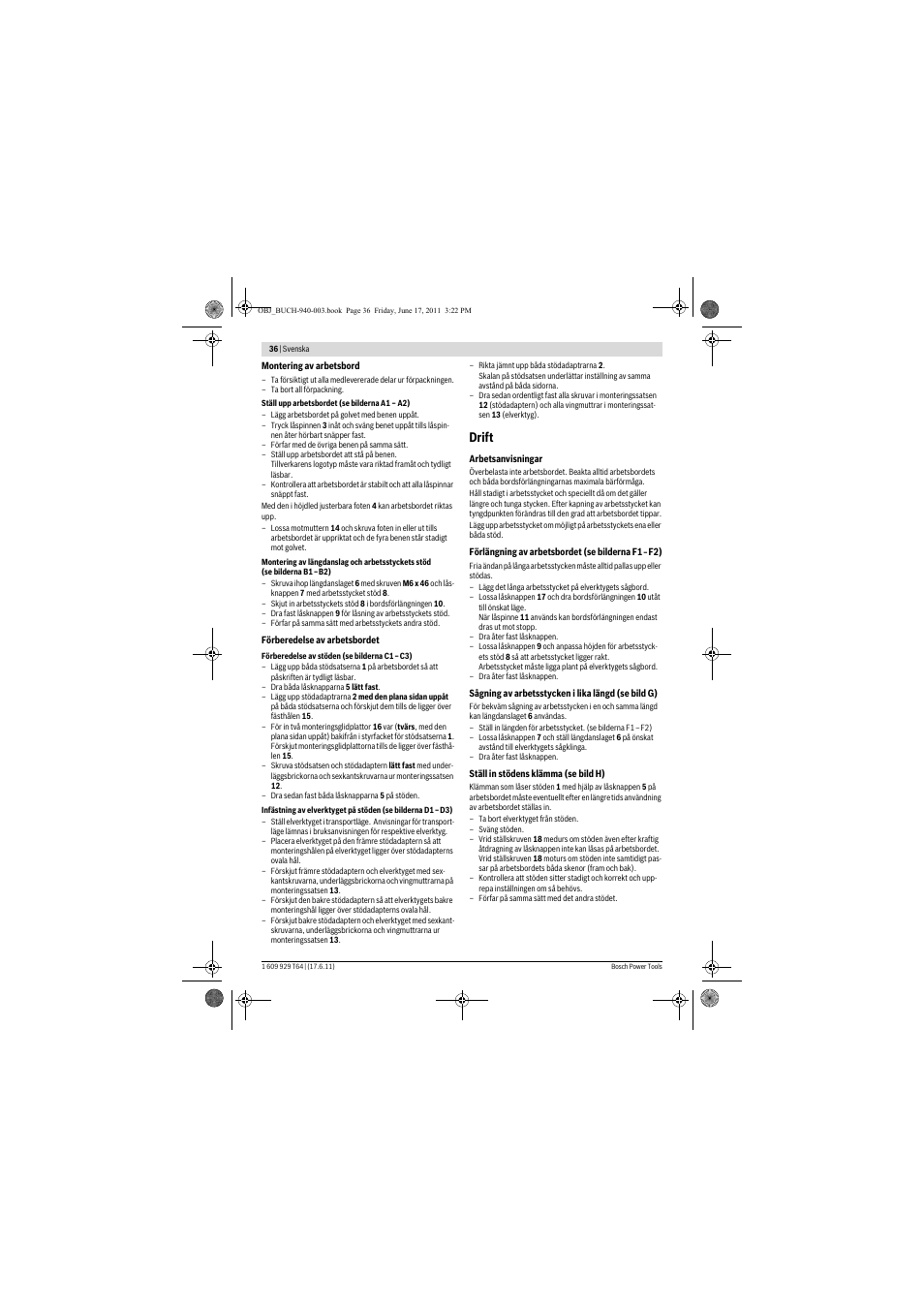 Drift | Bosch PTA 2400 User Manual | Page 36 / 91