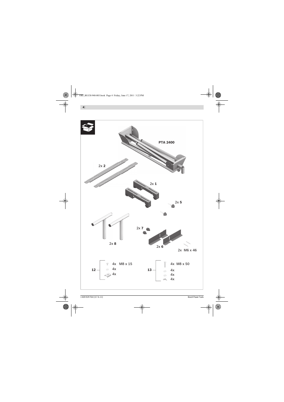 Bosch PTA 2400 User Manual | Page 4 / 91