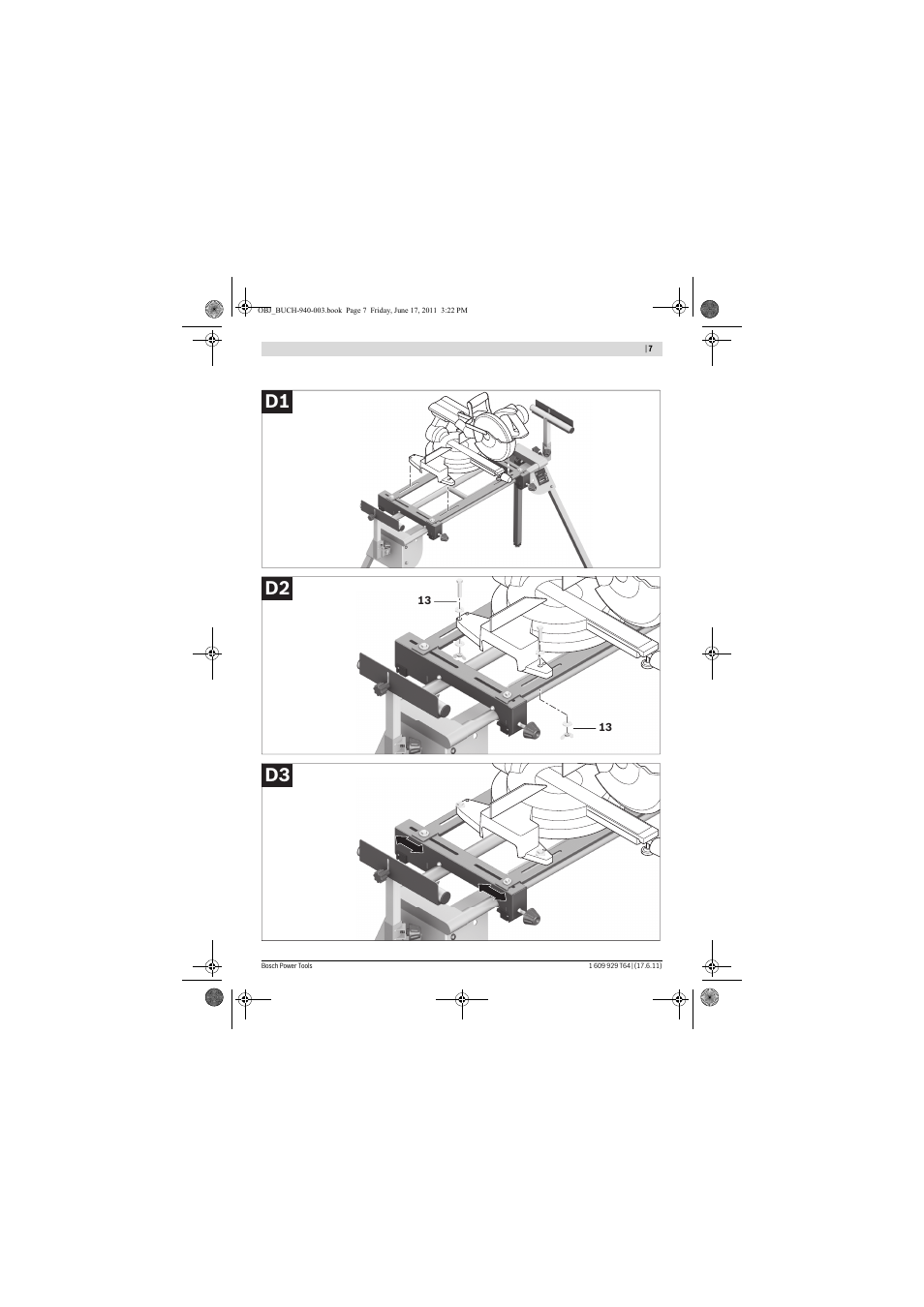 D1 d2 d3 | Bosch PTA 2400 User Manual | Page 7 / 91