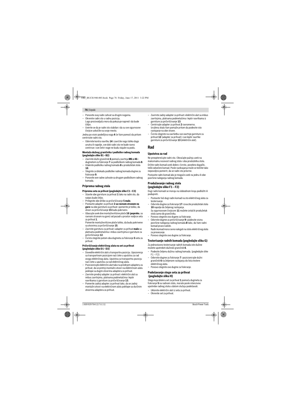 Bosch PTA 2400 User Manual | Page 76 / 91