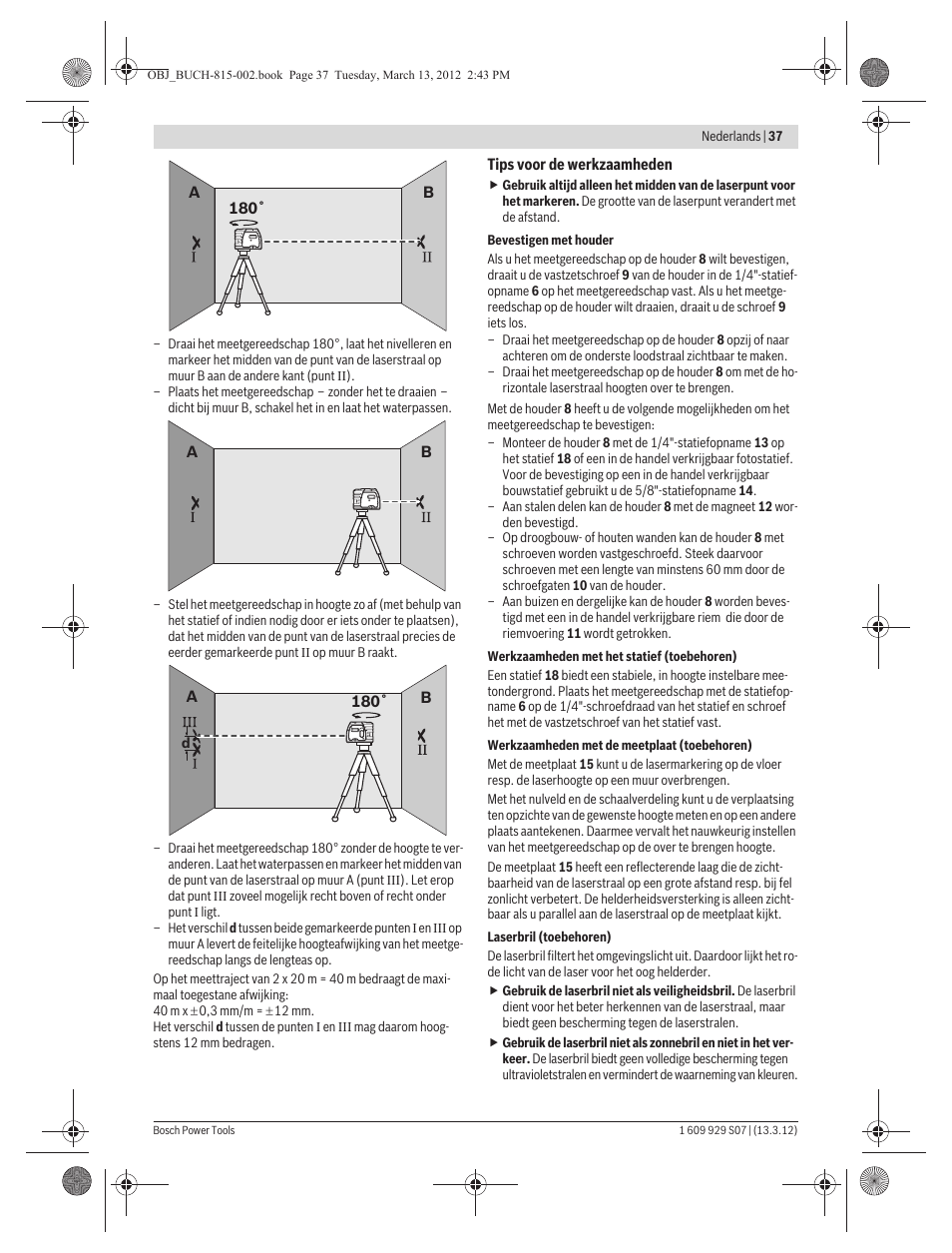 Bosch GPL 5 Professional User Manual | Page 37 / 162
