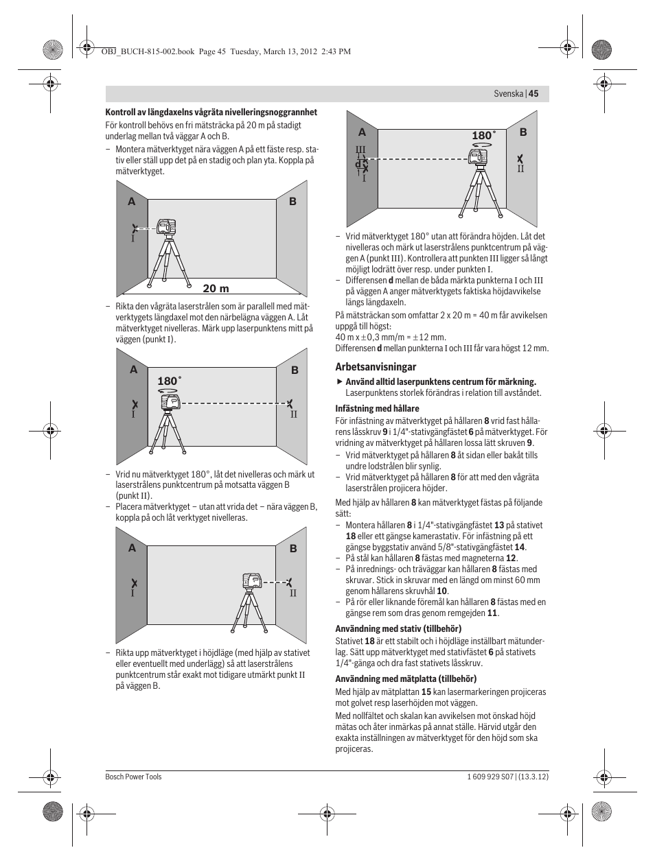 Bosch GPL 5 Professional User Manual | Page 45 / 162