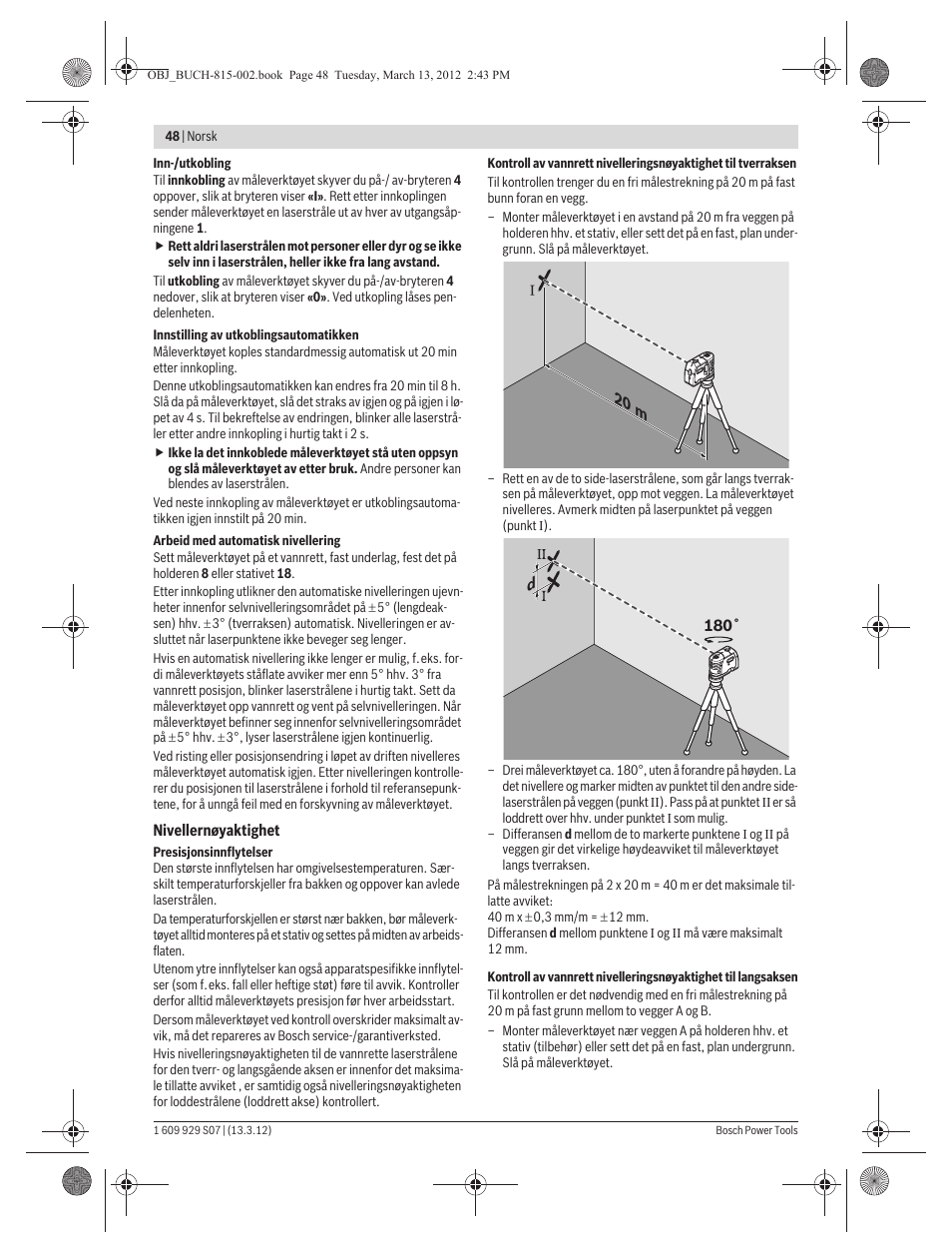 Bosch GPL 5 Professional User Manual | Page 48 / 162