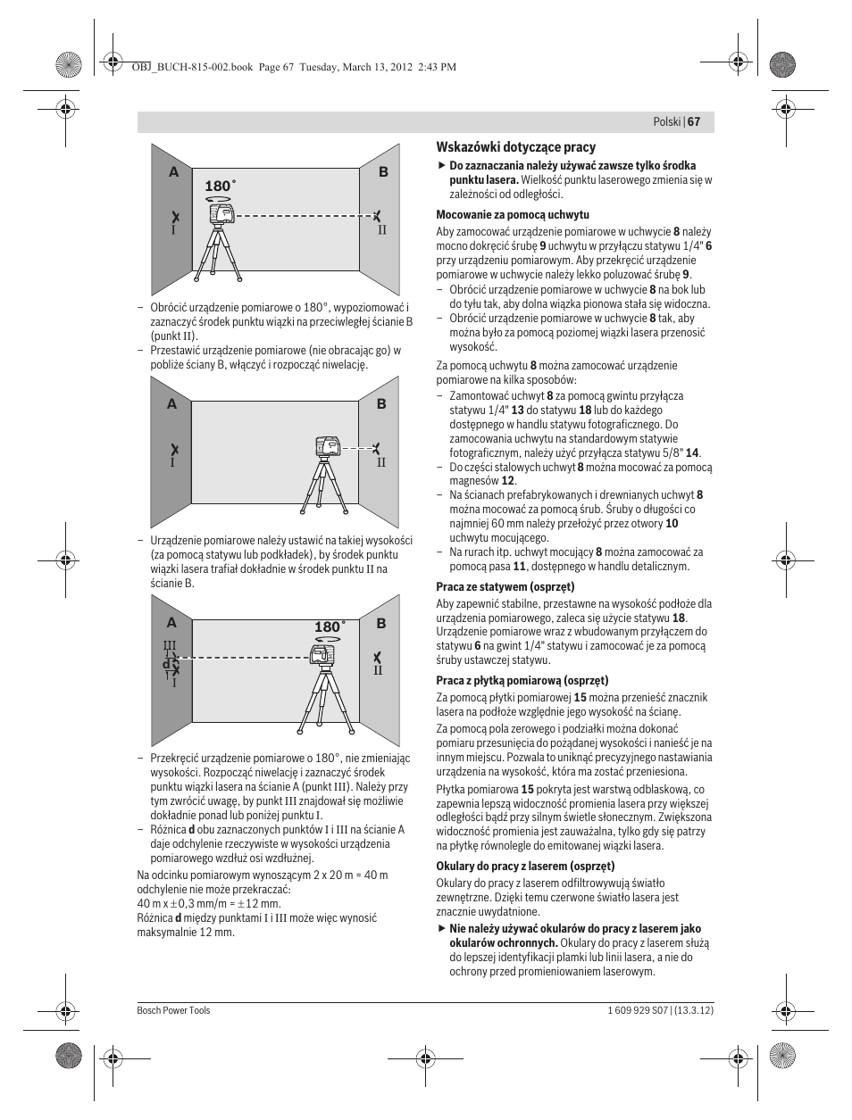 Bosch GPL 5 Professional User Manual | Page 67 / 162