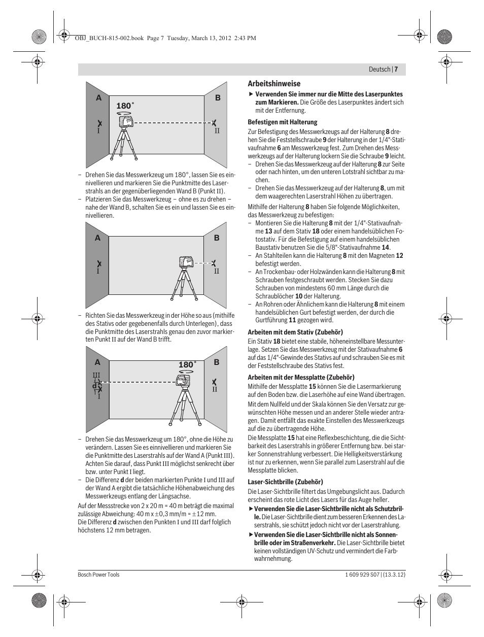 Bosch GPL 5 Professional User Manual | Page 7 / 162