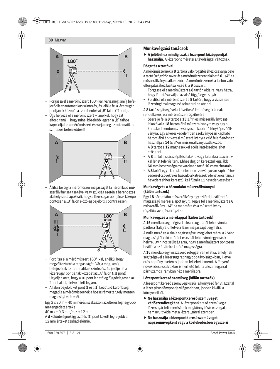 Bosch GPL 5 Professional User Manual | Page 80 / 162