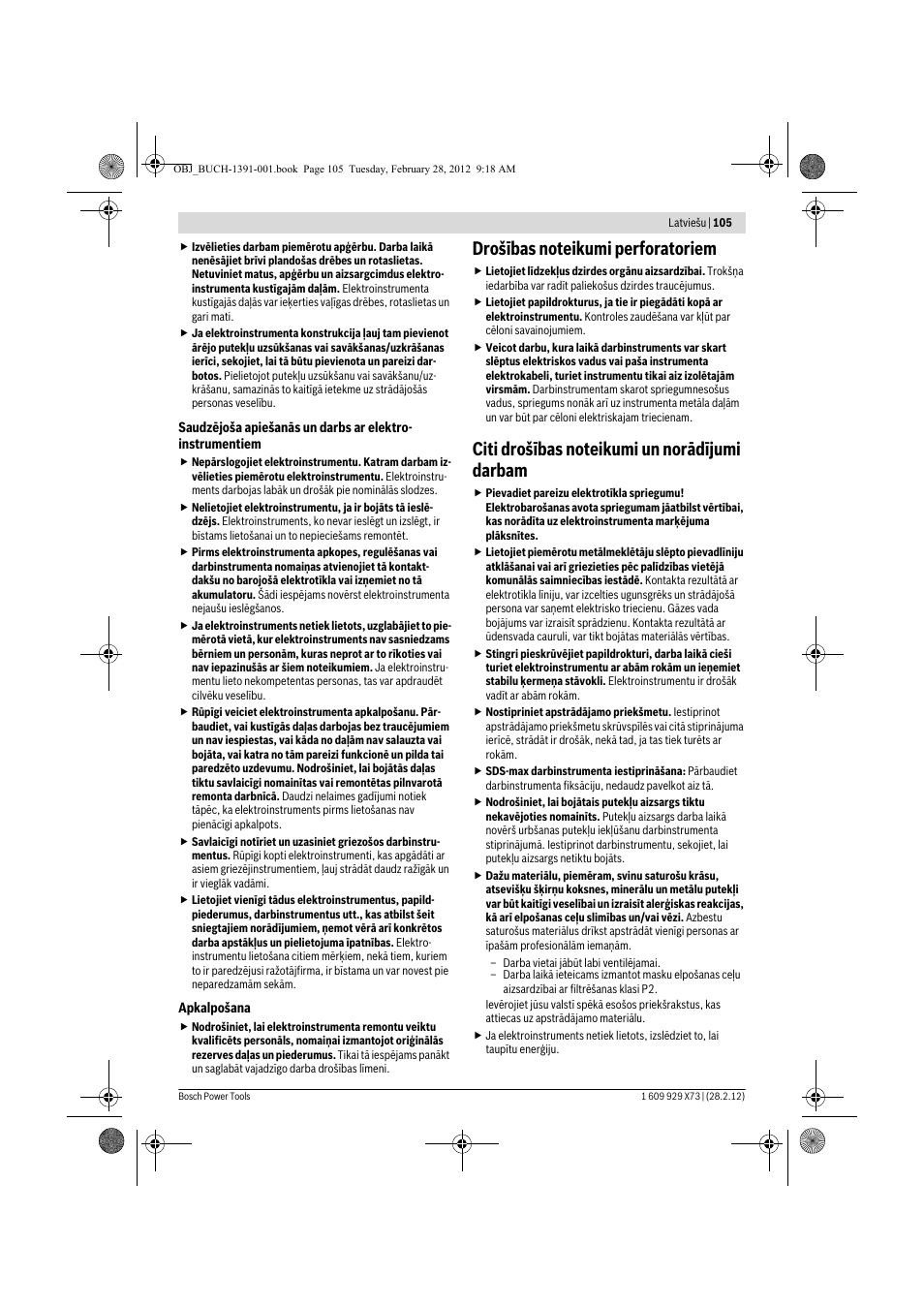Bosch GSH 11 VC Professional User Manual | Page 105 / 123