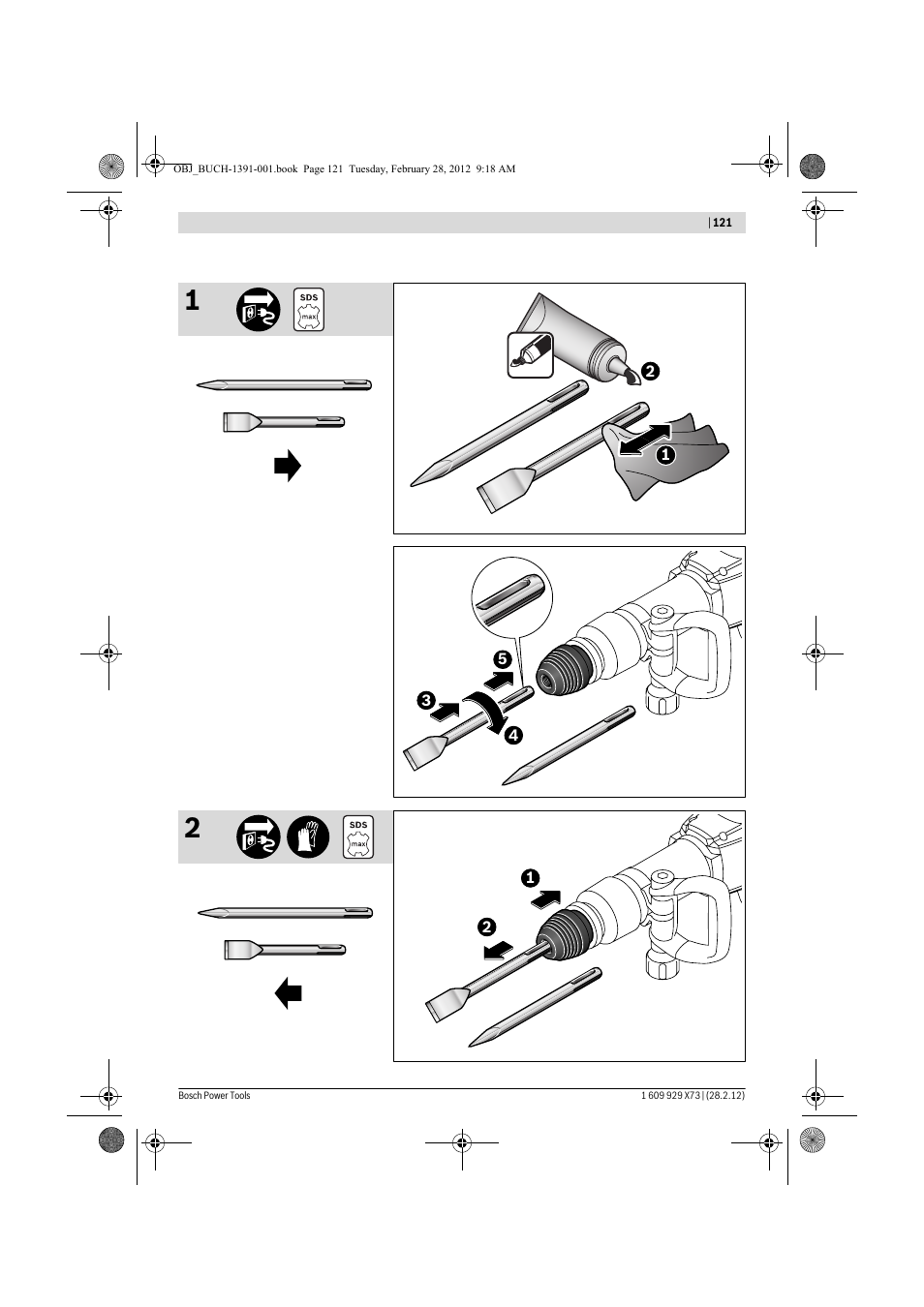 Bosch GSH 11 VC Professional User Manual | Page 121 / 123