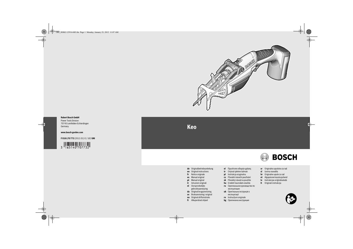 Bosch Keo User Manual | 181 pages