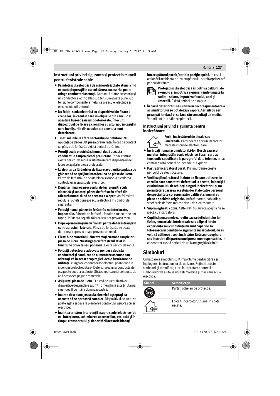 Simboluri | Bosch Keo User Manual | Page 127 / 181