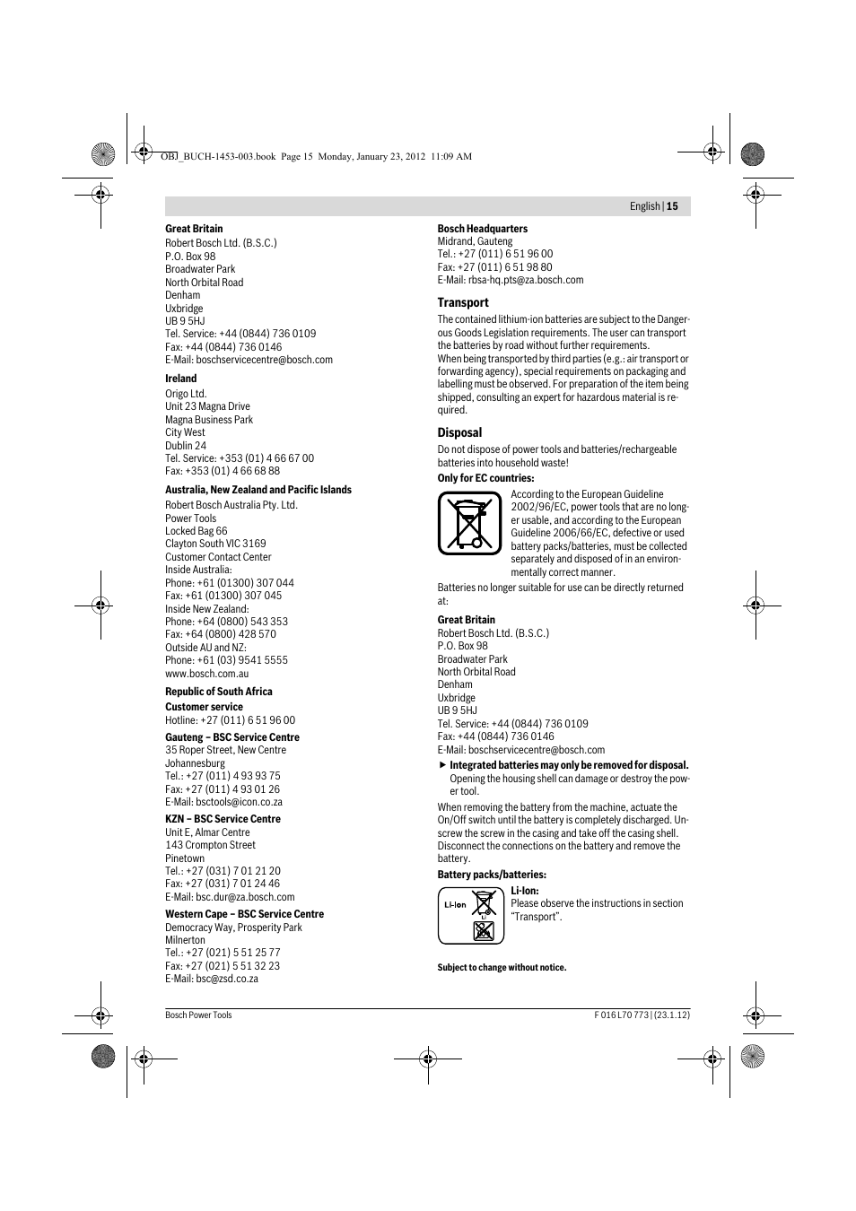 Bosch Keo User Manual | Page 15 / 181
