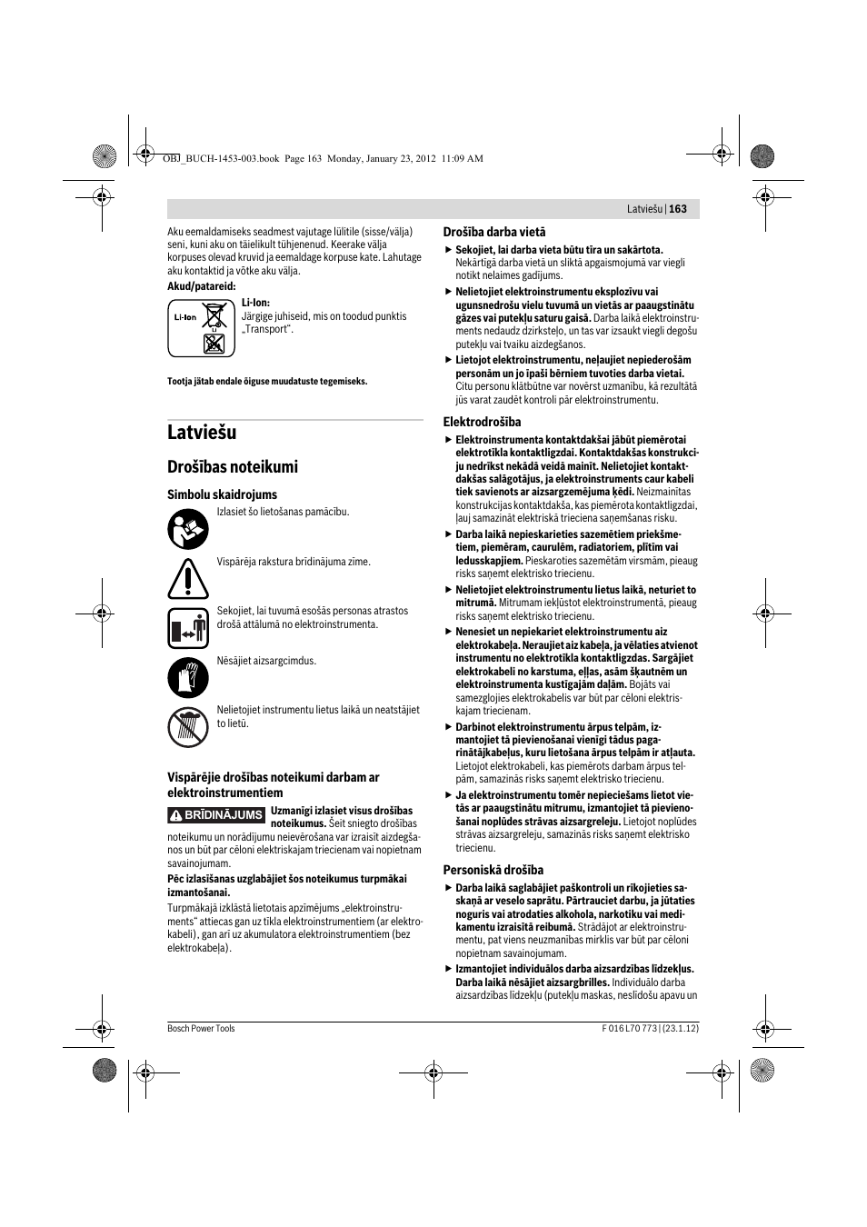 Latviešu | Bosch Keo User Manual | Page 163 / 181