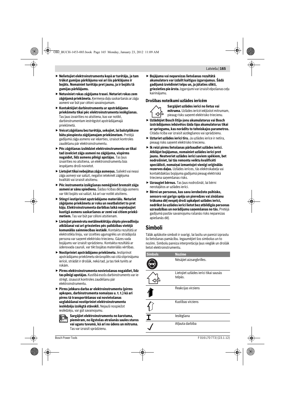 Simboli | Bosch Keo User Manual | Page 165 / 181