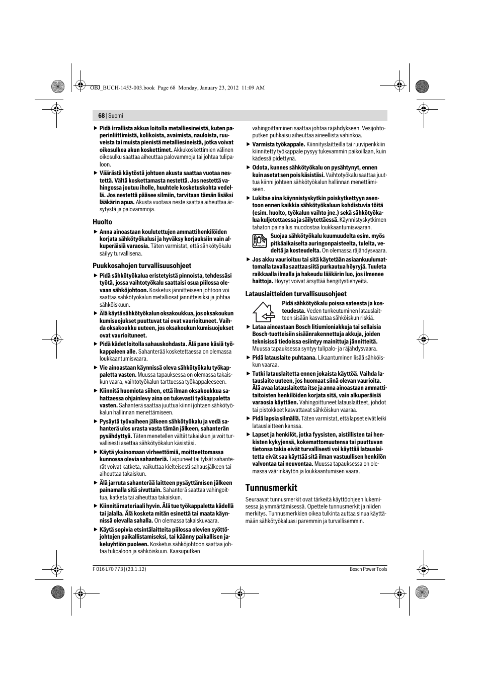 Tunnusmerkit | Bosch Keo User Manual | Page 68 / 181