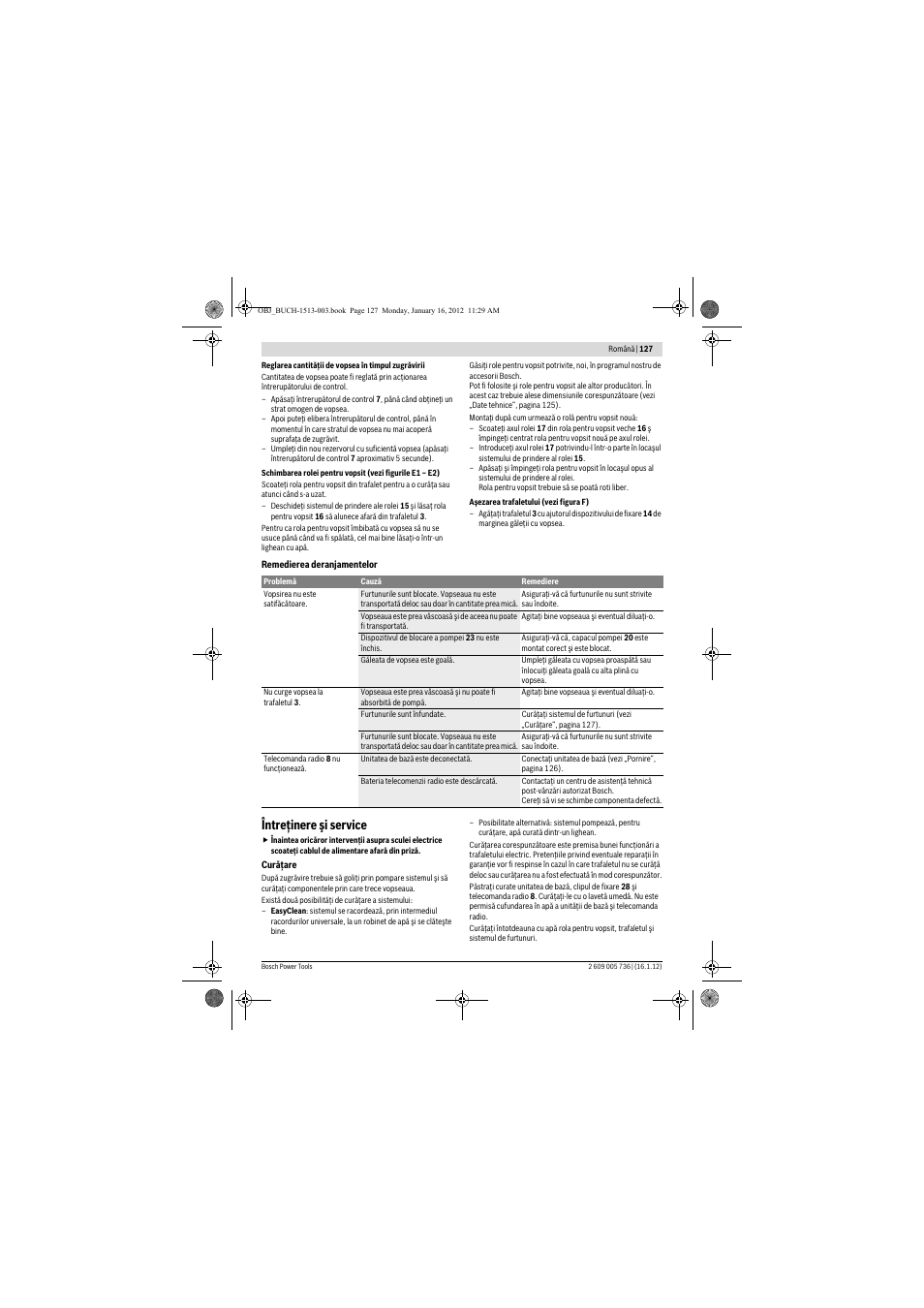 Întreţinere şi service | Bosch PPR 250 User Manual | Page 127 / 171