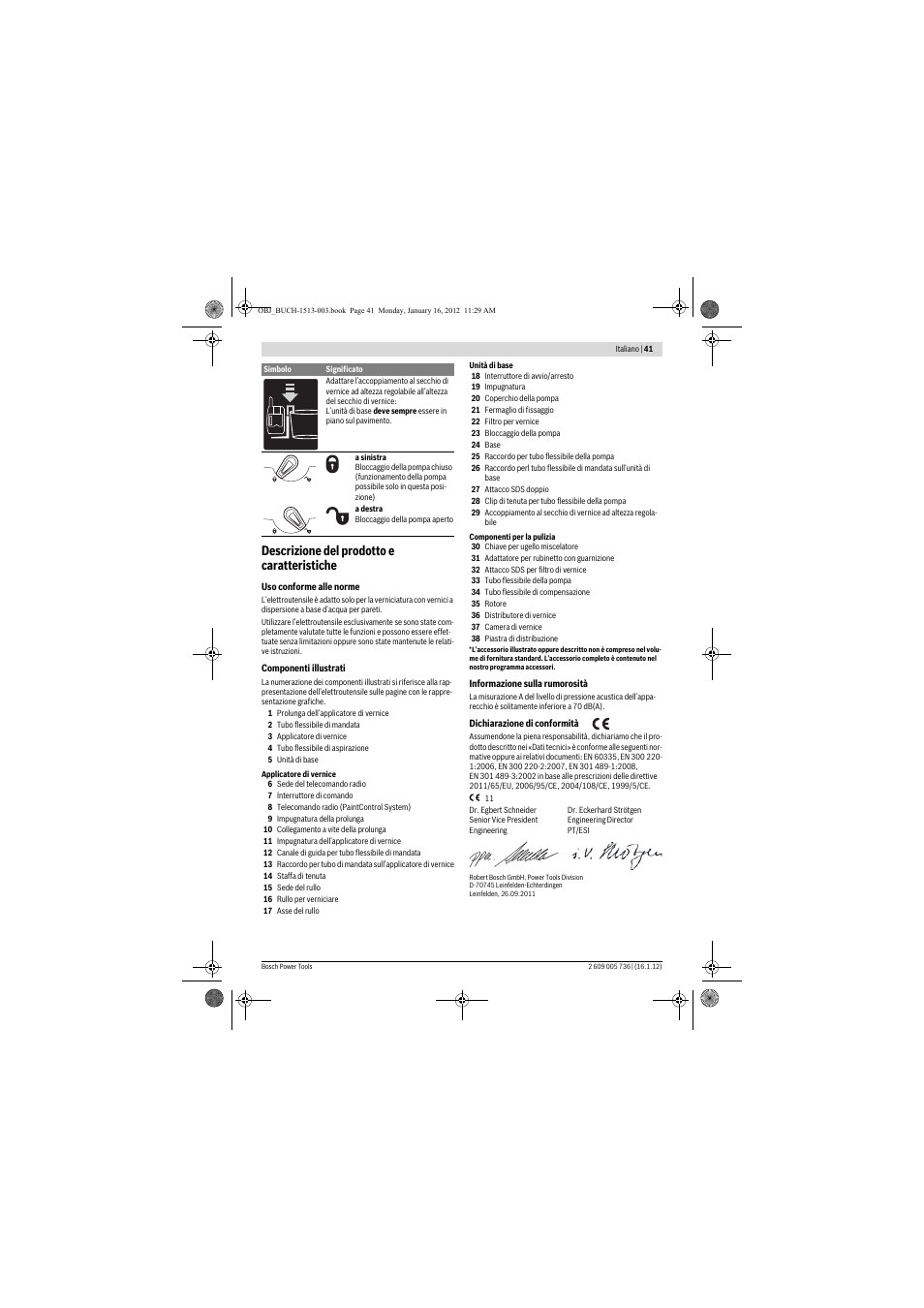 Descrizione del prodotto e caratteristiche | Bosch PPR 250 User Manual | Page 41 / 171