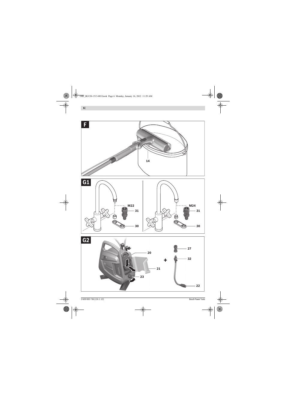 G2 g1 f | Bosch PPR 250 User Manual | Page 6 / 171