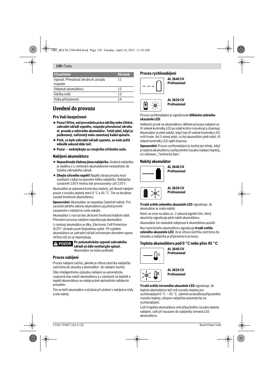 Uvedení do provozu | Bosch Rotak 32 LI User Manual | Page 120 / 248