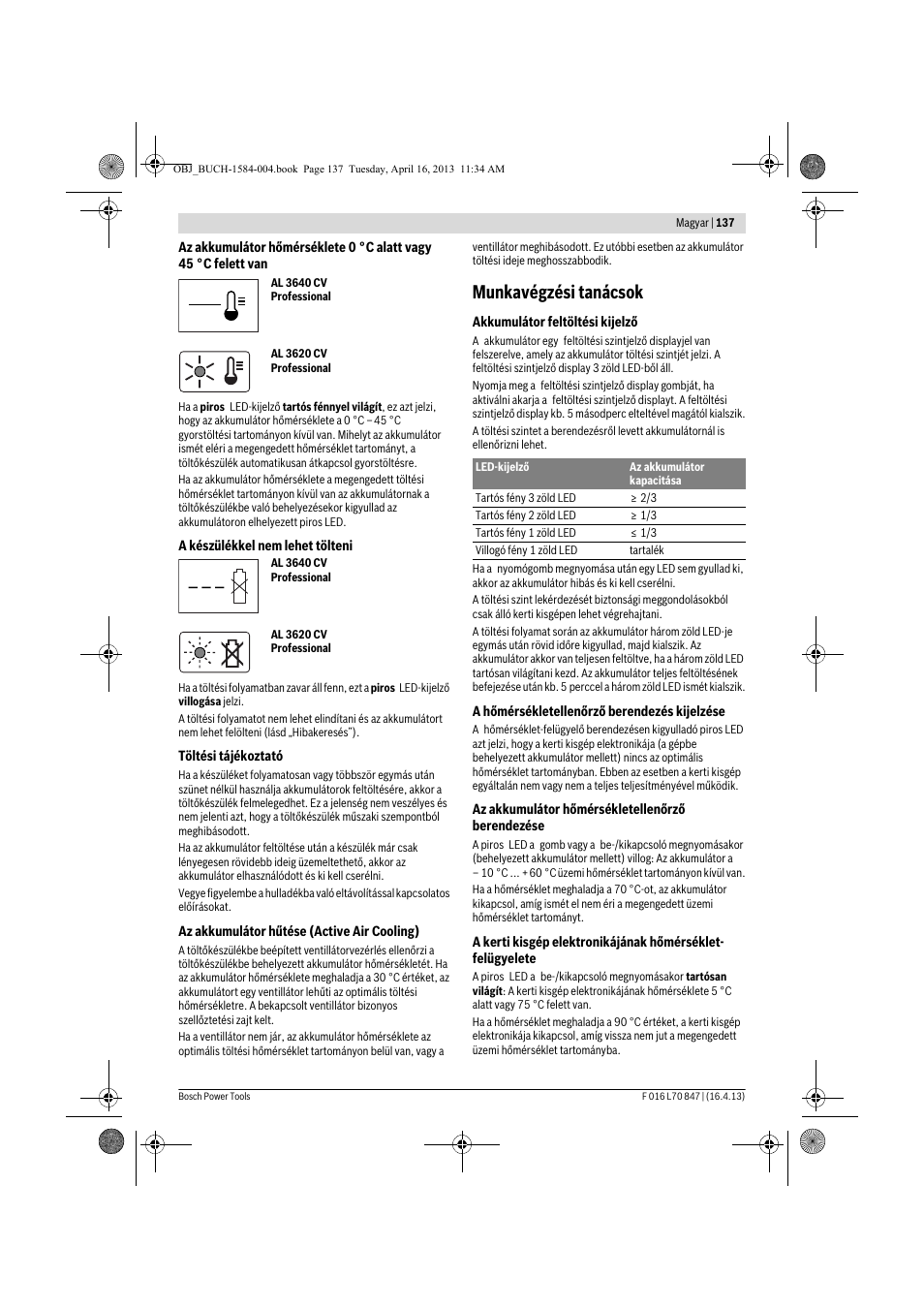 Munkavégzési tanácsok | Bosch Rotak 32 LI User Manual | Page 137 / 248