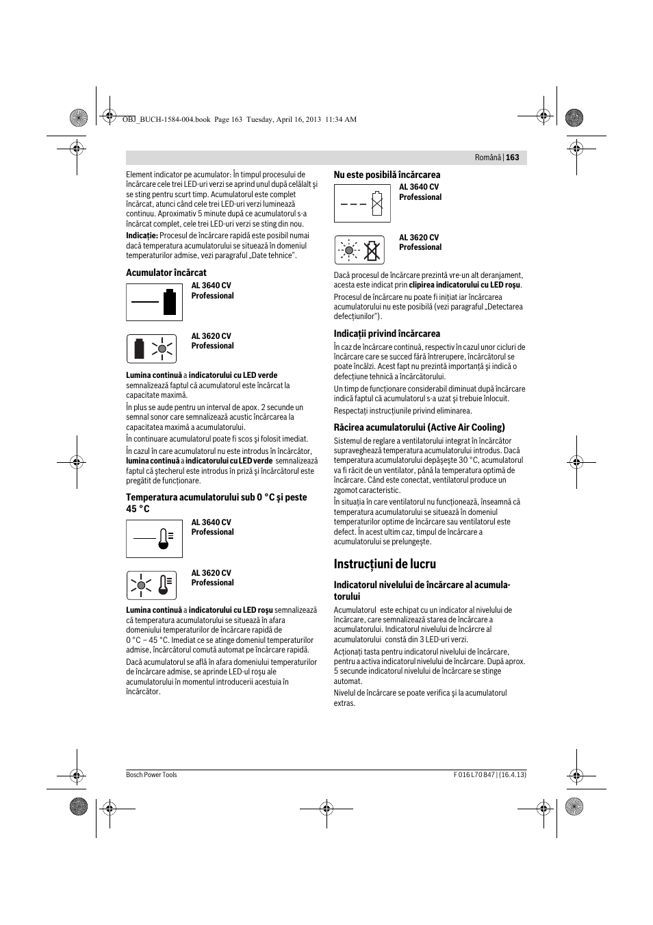 Instrucţiuni de lucru | Bosch Rotak 32 LI User Manual | Page 163 / 248