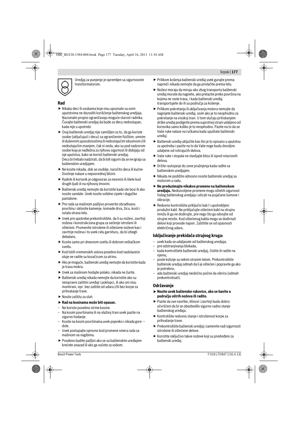 Bosch Rotak 32 LI User Manual | Page 177 / 248