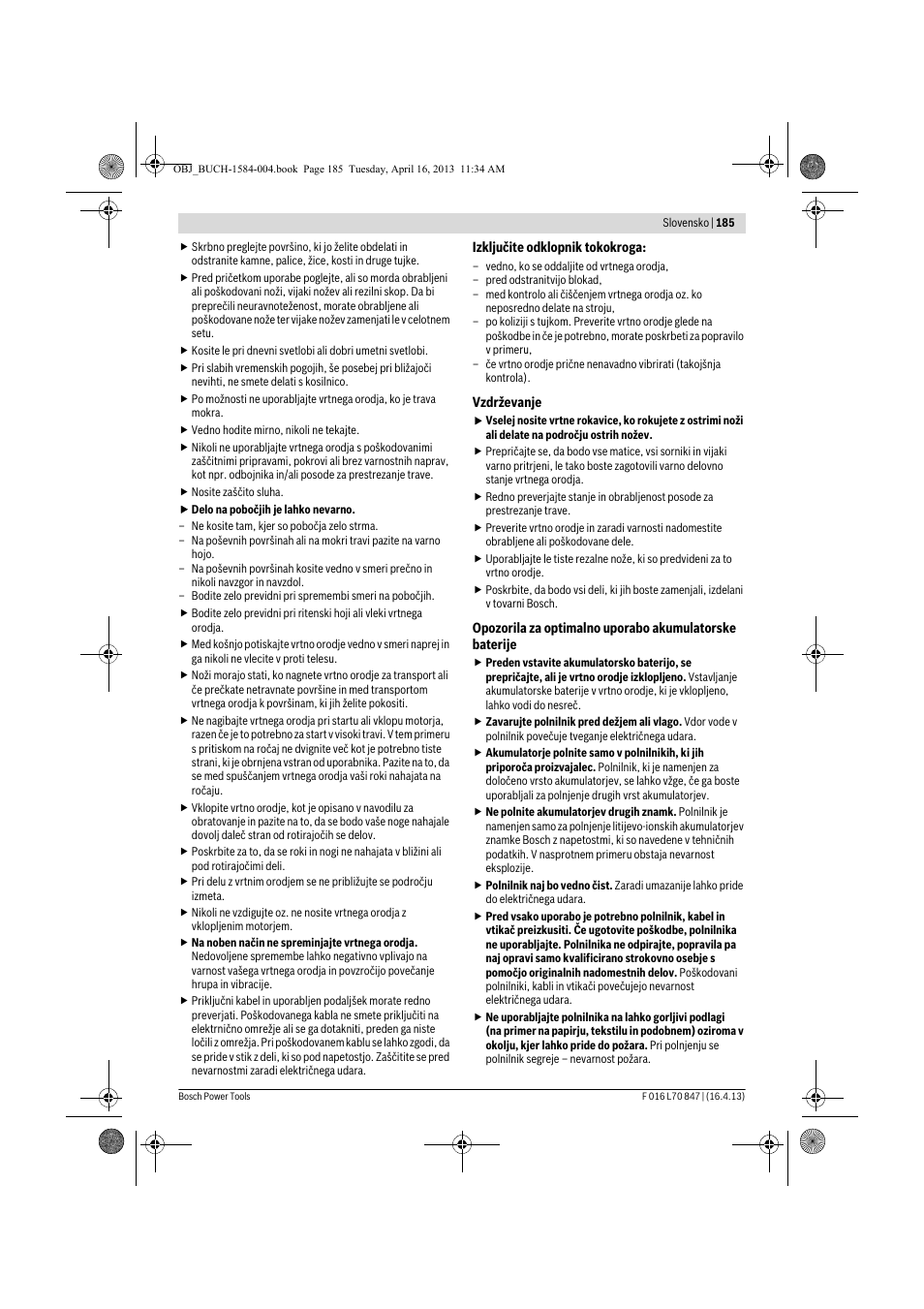 Bosch Rotak 32 LI User Manual | Page 185 / 248