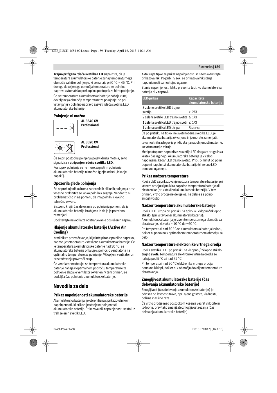 Navodila za delo | Bosch Rotak 32 LI User Manual | Page 189 / 248