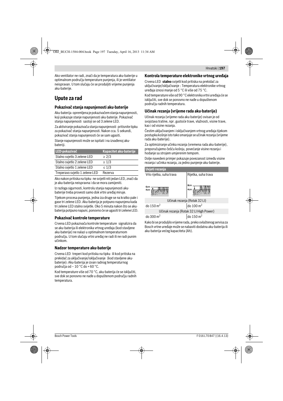 Upute za rad | Bosch Rotak 32 LI User Manual | Page 197 / 248