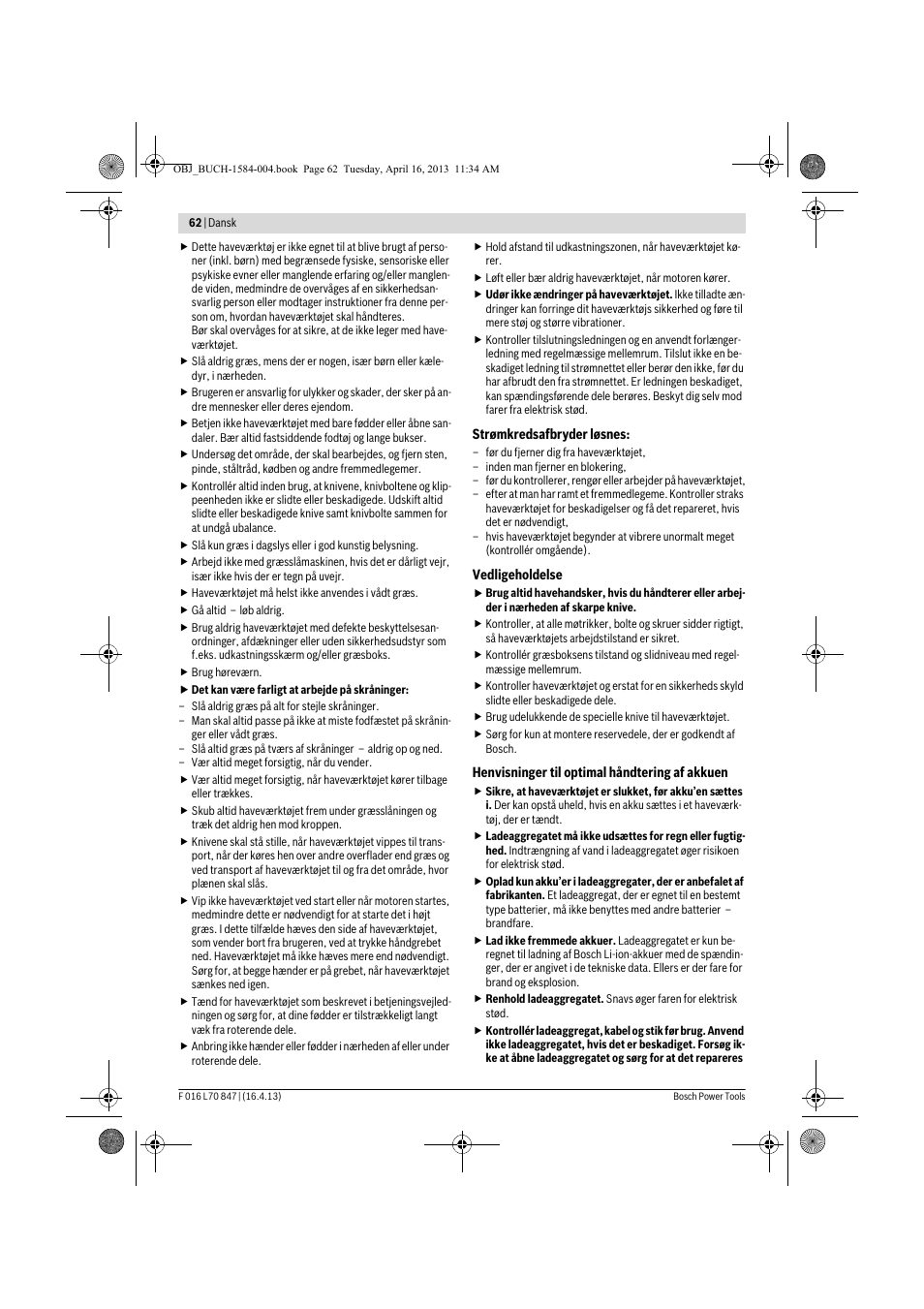 Bosch Rotak 32 LI User Manual | Page 62 / 248