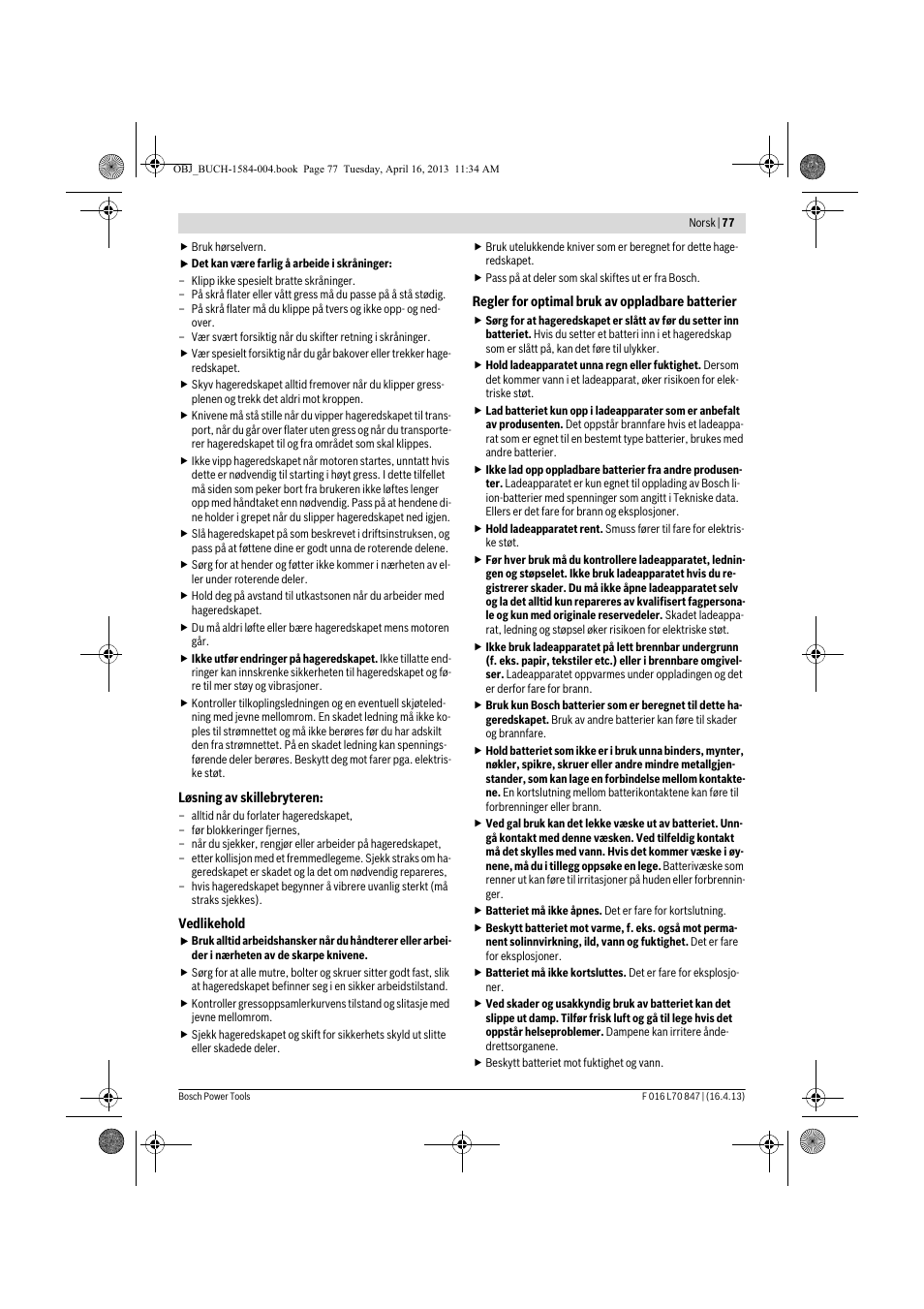 Bosch Rotak 32 LI User Manual | Page 77 / 248