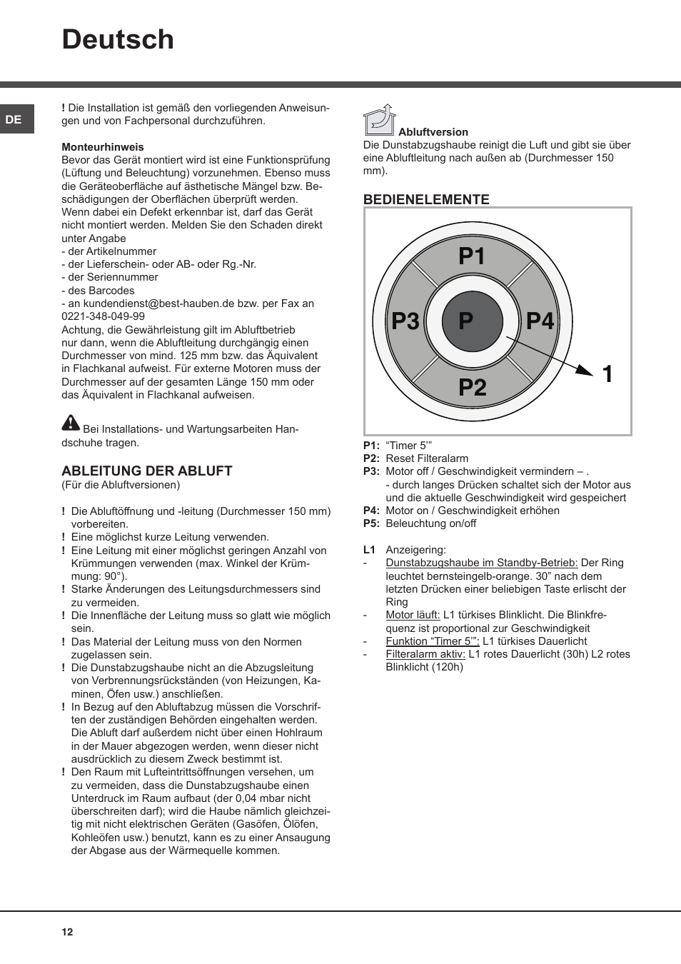 Deutsch | Best CIRRUS User Manual | Page 12 / 40