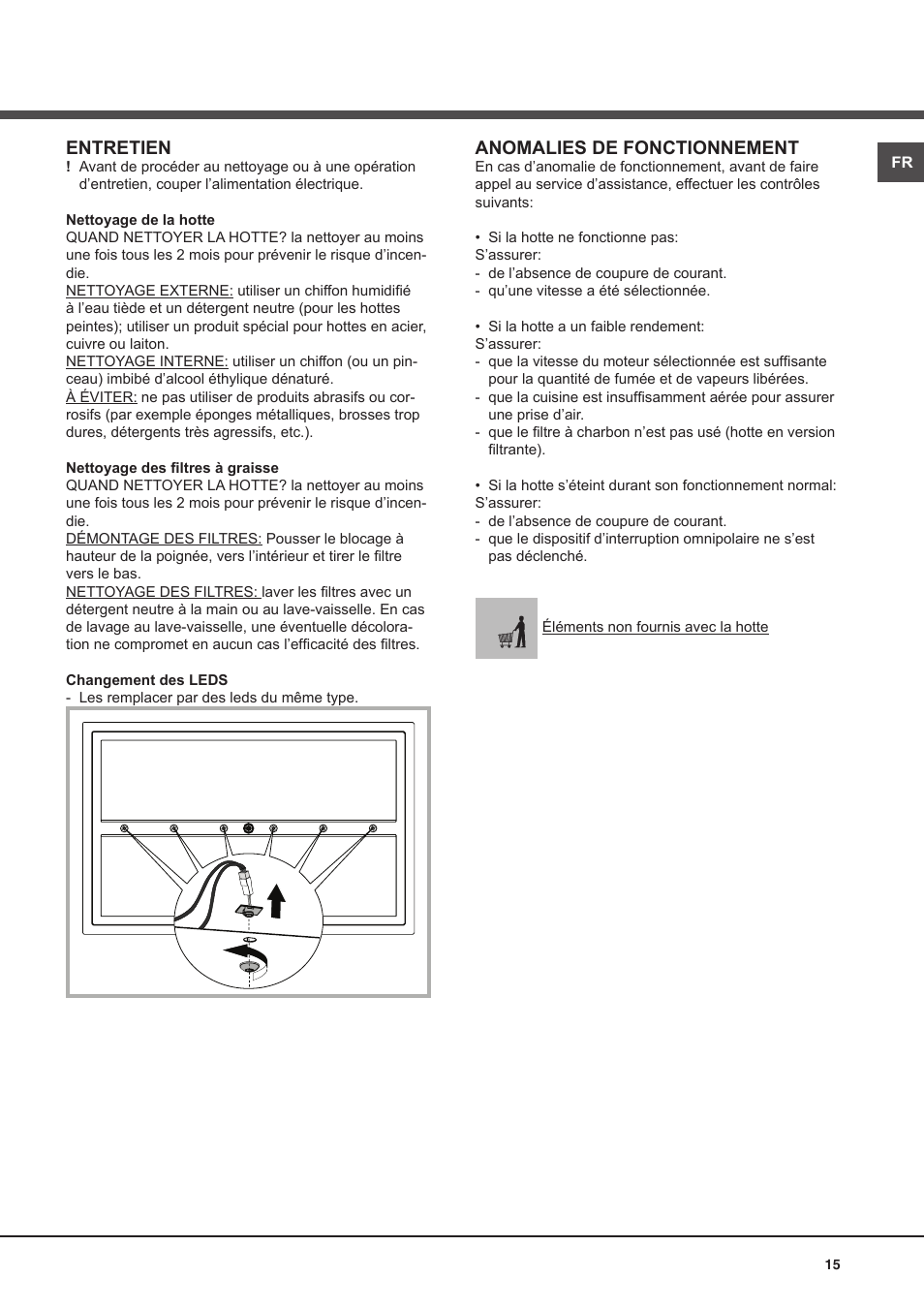 Entretien, Anomalies de fonctionnement | Best CIRRUS User Manual | Page 15 / 40