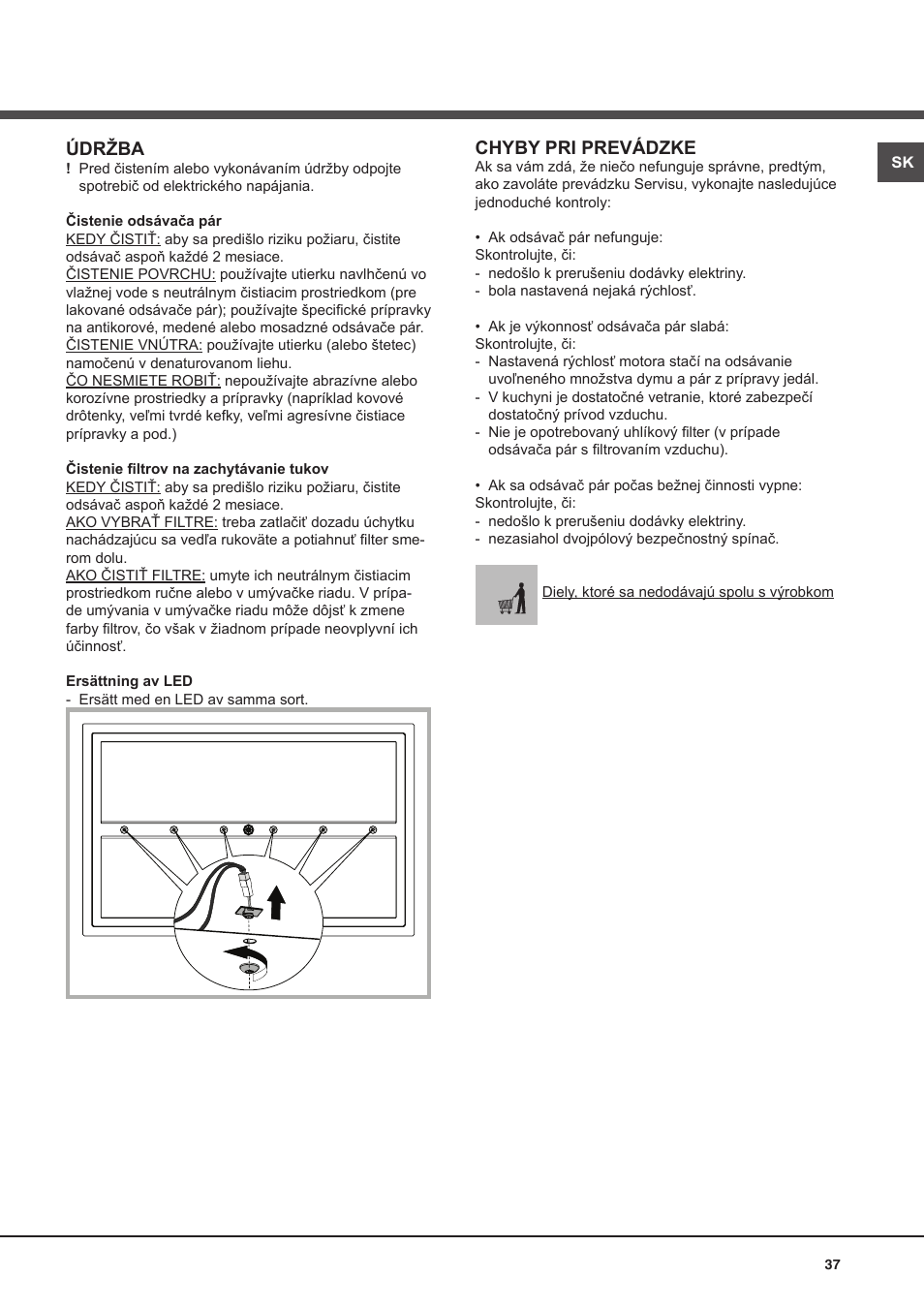 Údržba, Chyby pri prevádzke | Best CIRRUS User Manual | Page 37 / 40