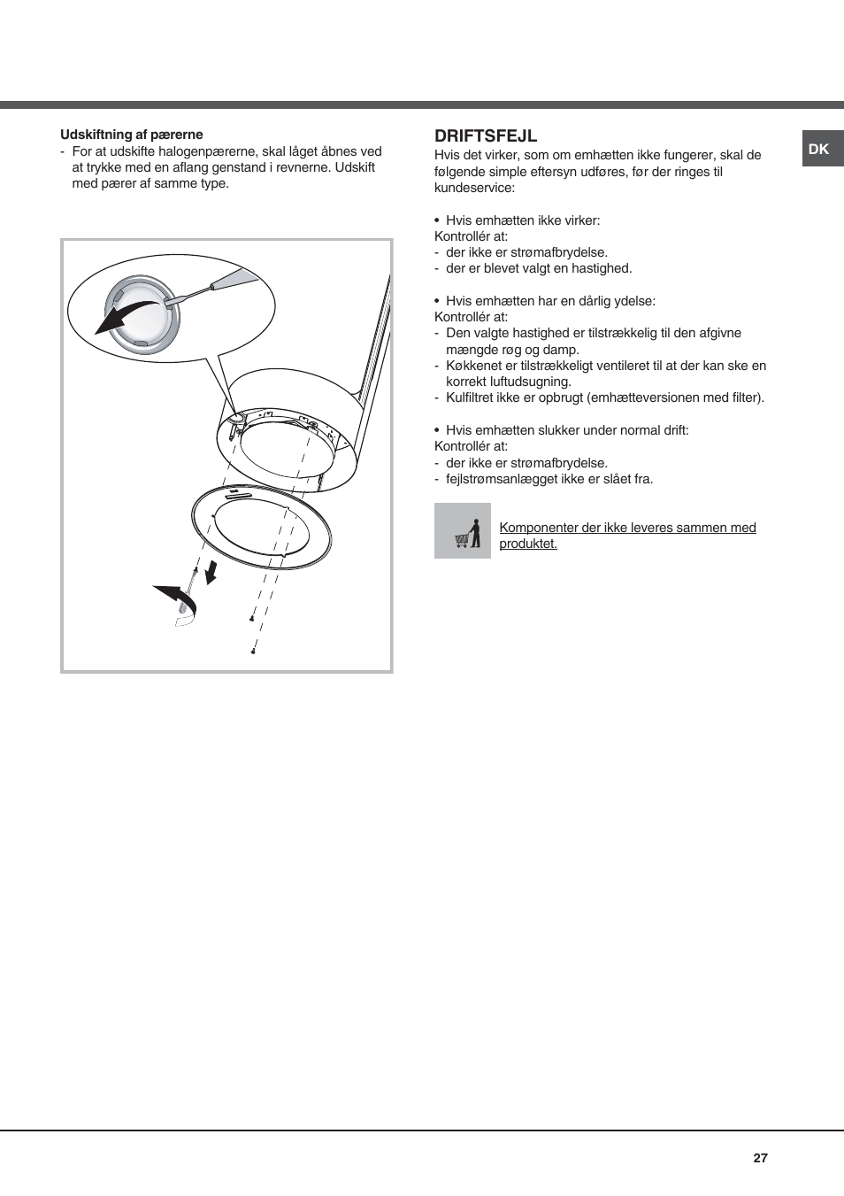 Driftsfejl | Best VERTIGO DOUBLE User Manual | Page 27 / 40