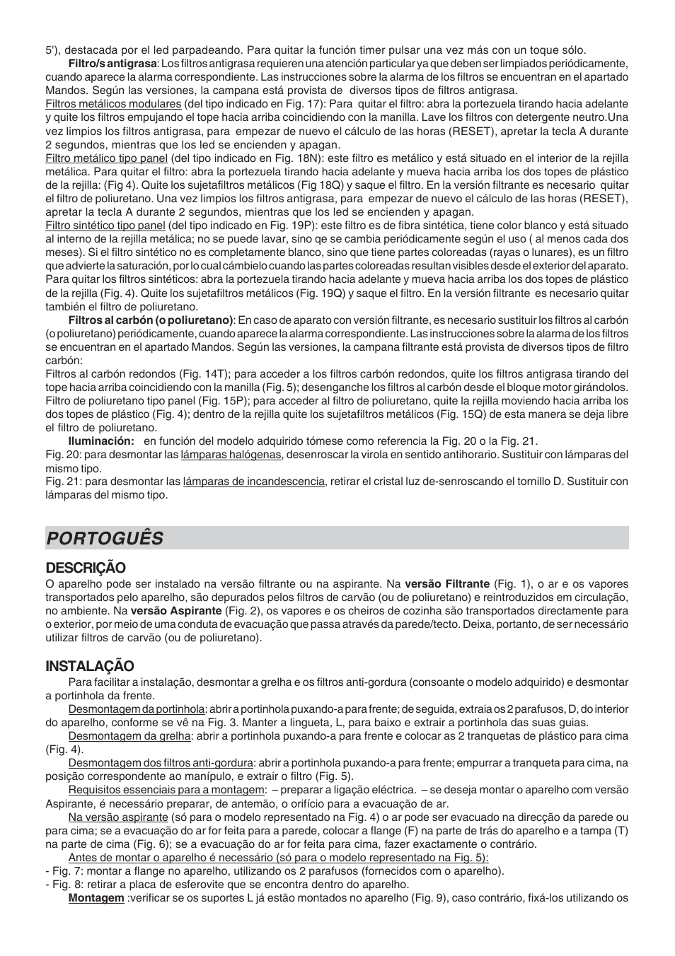 Portoguês, Descrição, Instalação | Best GI203 User Manual | Page 11 / 20
