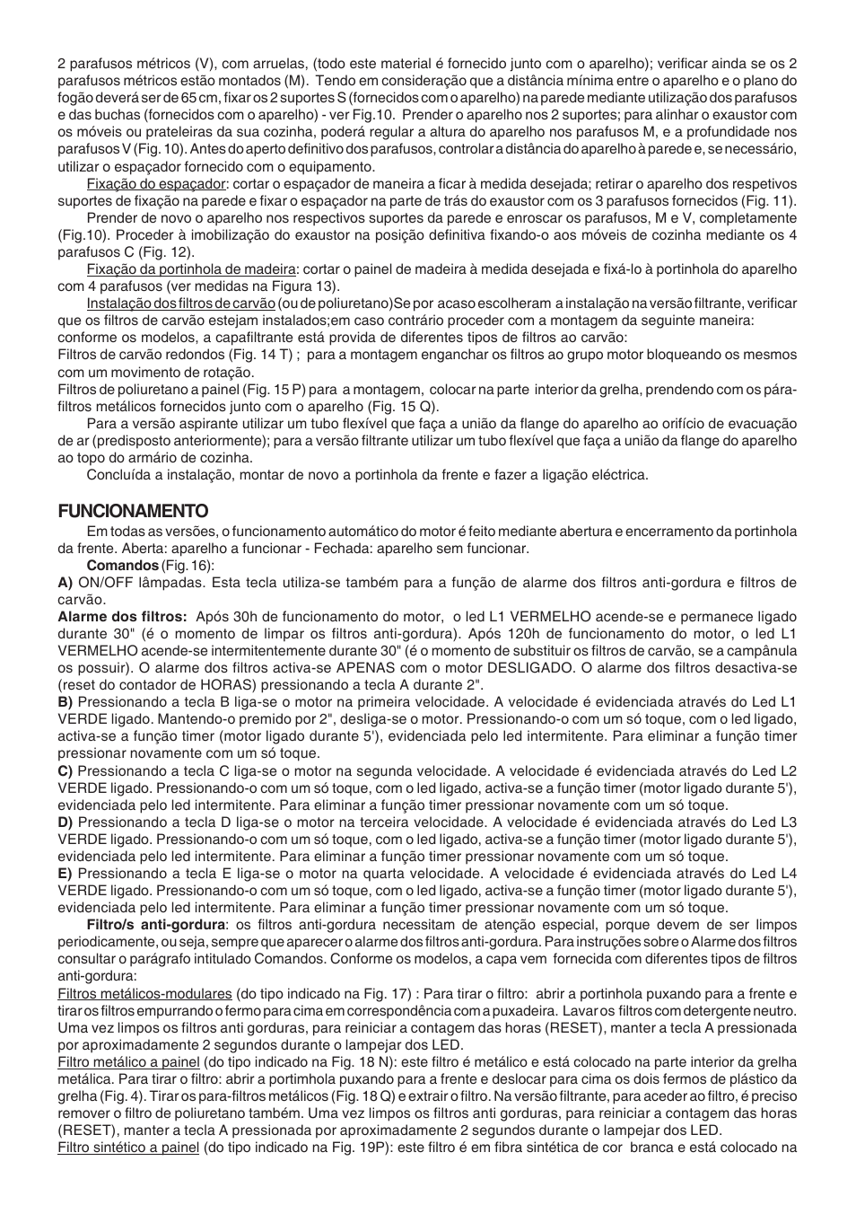 Funcionamento | Best GI203 User Manual | Page 12 / 20