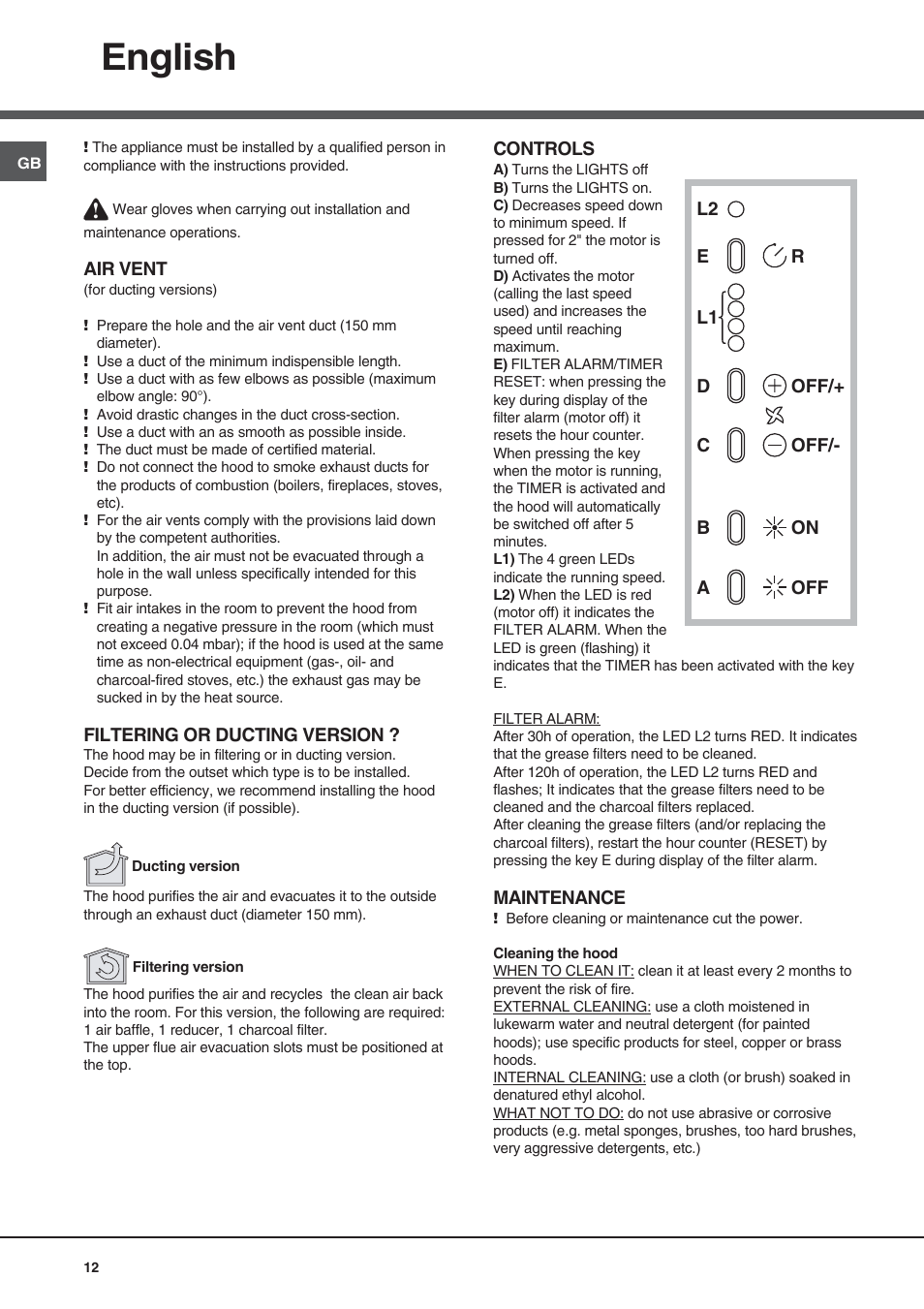 English | Best GLOSS User Manual | Page 12 / 40