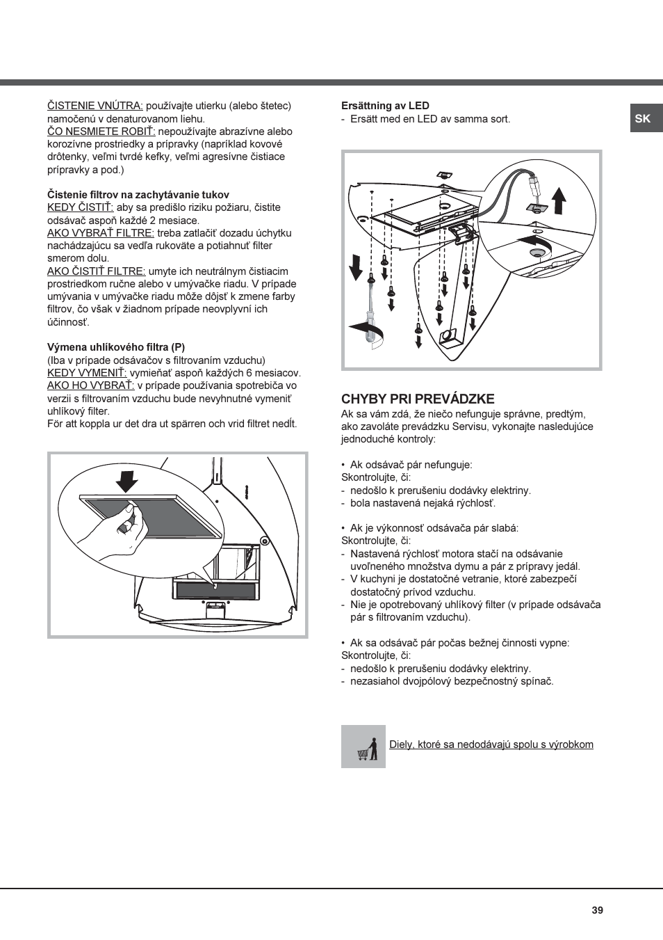 Chyby pri prevádzke | Best GLOSS User Manual | Page 39 / 40