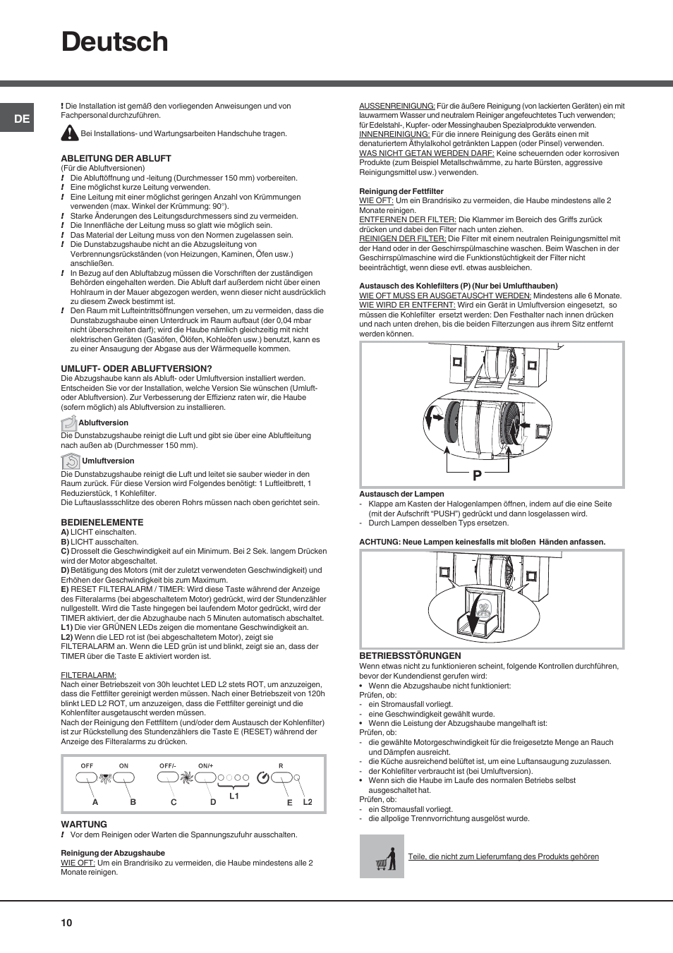 Deutsch | Best KB700 User Manual | Page 10 / 16