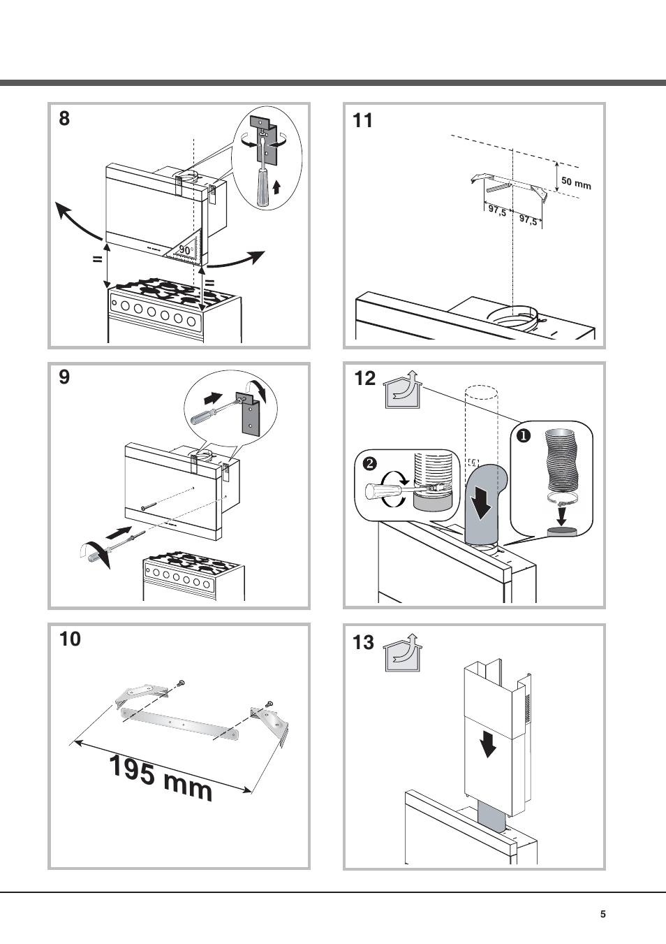 195 mm | Best KB700 User Manual | Page 5 / 16