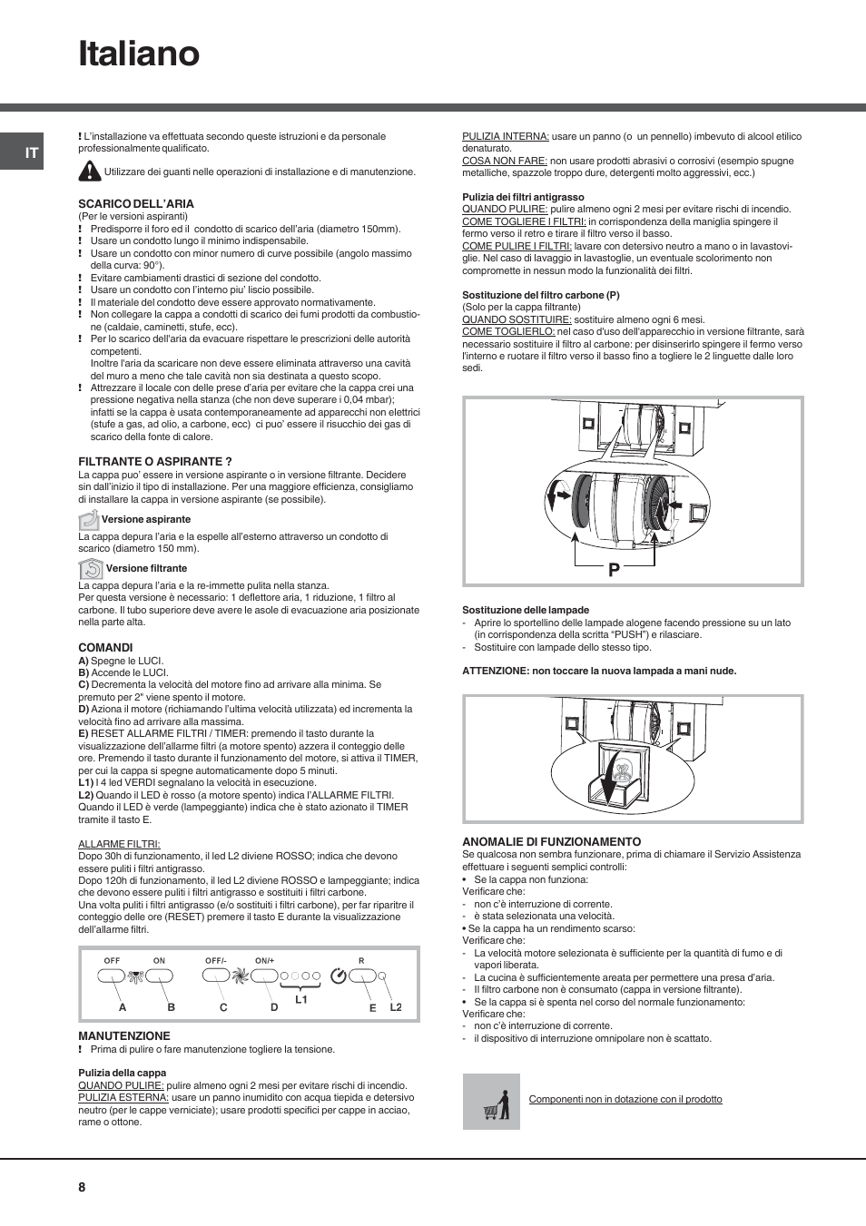 Italiano | Best KB700 User Manual | Page 8 / 16