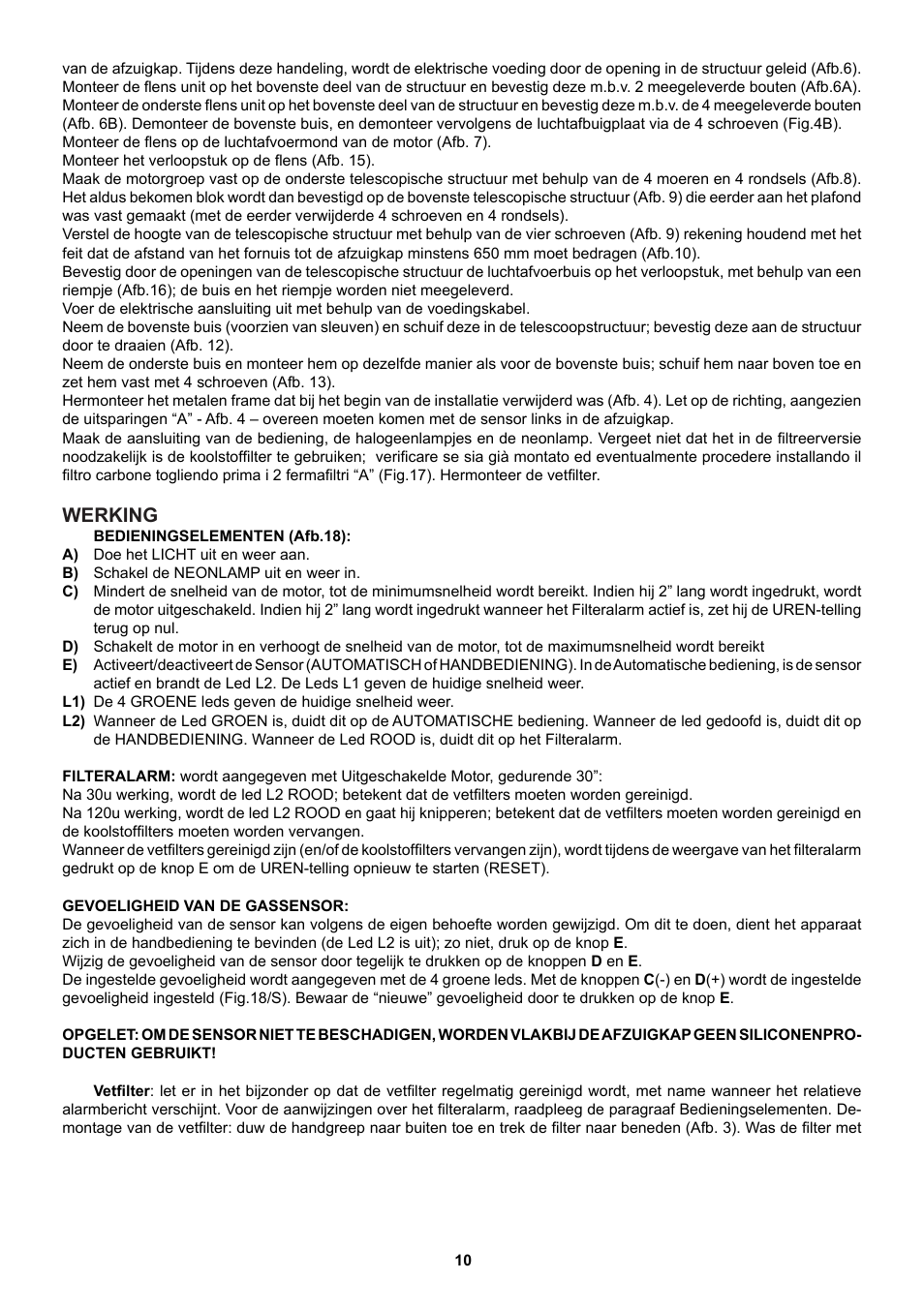 Werking | Best Lipari white User Manual | Page 10 / 28